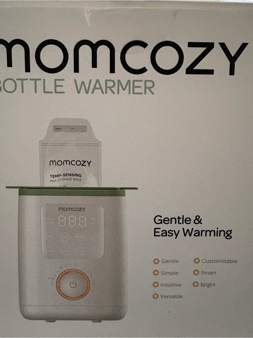 momcozy Baby Bottle Warmer - White with Green Accent